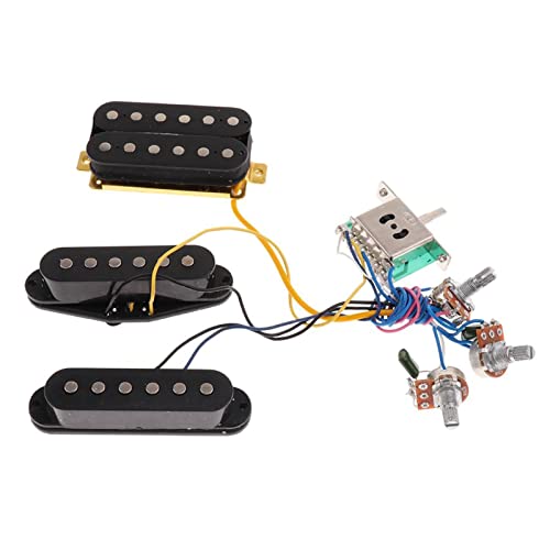 ZENGXUE Vorverdrahtet 6 Saitengitarre Einzelspule Pickup Humbucker Pickup Humbucker Tonabnehmer Set (Color : Black)