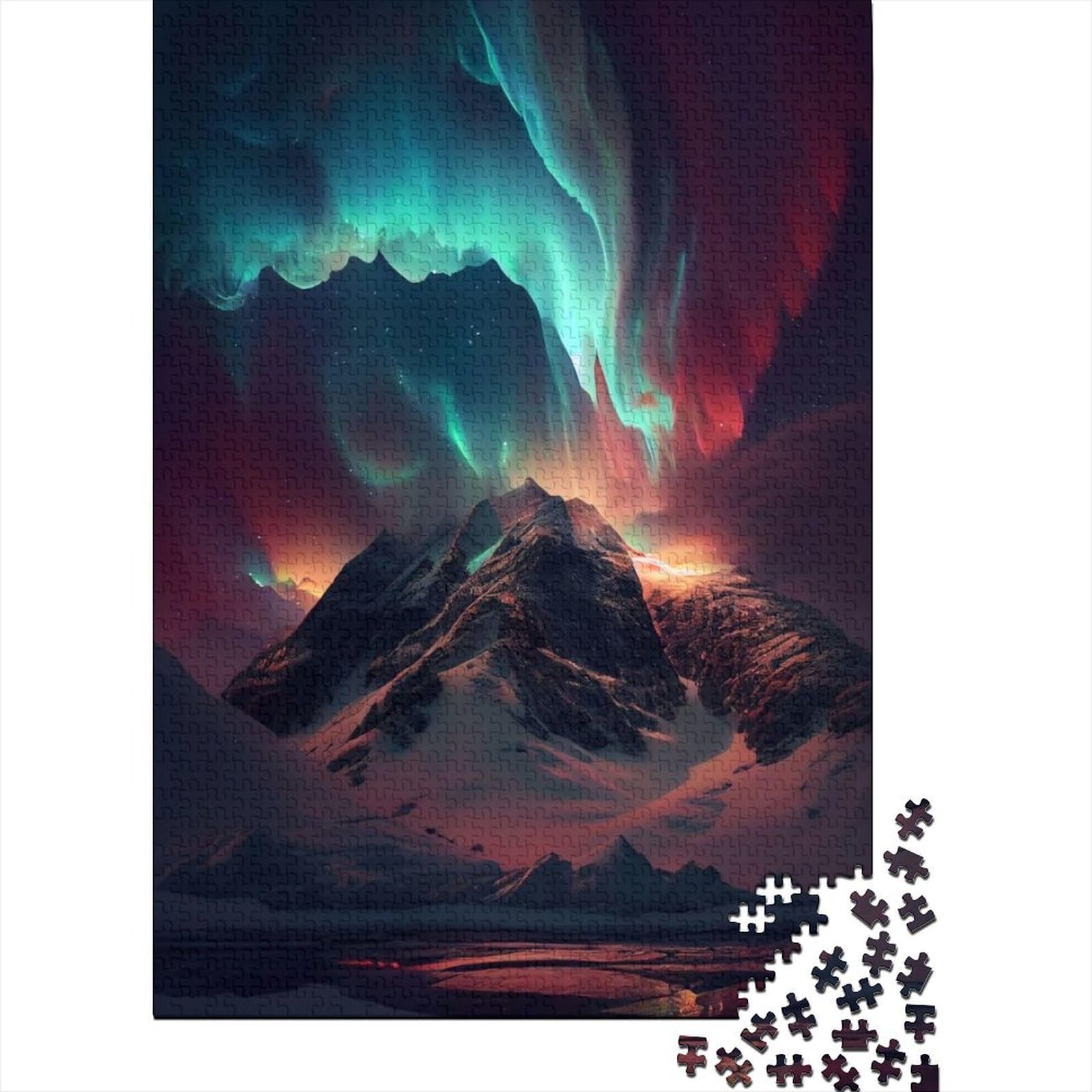 Aurora Borealis Holzpuzzle für Erwachsene Puzzle 1000 Puzzles für Erwachsene 1000 Teile Holzpuzzle für Erwachsene Teenager (Größe: 75 x 50 cm)