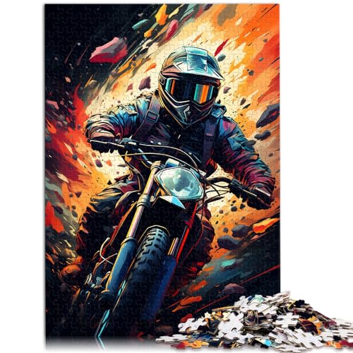 Spiel-Geschenk-Puzzle „Die farbenfrohe Psychedelia der Galaxy-Motorräder“ 1000-teiliges Puzzle-Spiel Holzpuzzle Heim-Lernspiele DIY-Spielzeug 1000 Teile (50 x 75 cm)