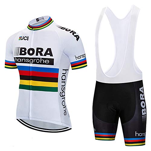 Radtrikot Bike Team Bora Weltmeister 2018 Sommer Bike Shirts Team Biking Bekleidung Fahrrad Strumpfhose Kurze Ärmel Jacke - Weiß - Klein