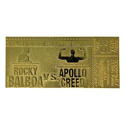 Rocky - 24K Gold Plated Fight Ticket Rocky V Apollo Creed Re-Match