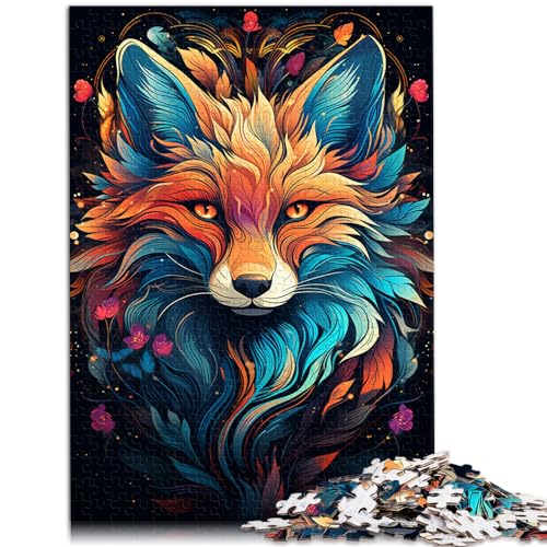 Spiel-Geschenk-Puzzle, Bunter Psychedelischer Fantasy-Fuchs für Erwachsene, 1000-teiliges Puzzle, Holzpuzzle für Familienspaß und Spieleabend, 1000 Teile (50 x 75 cm)