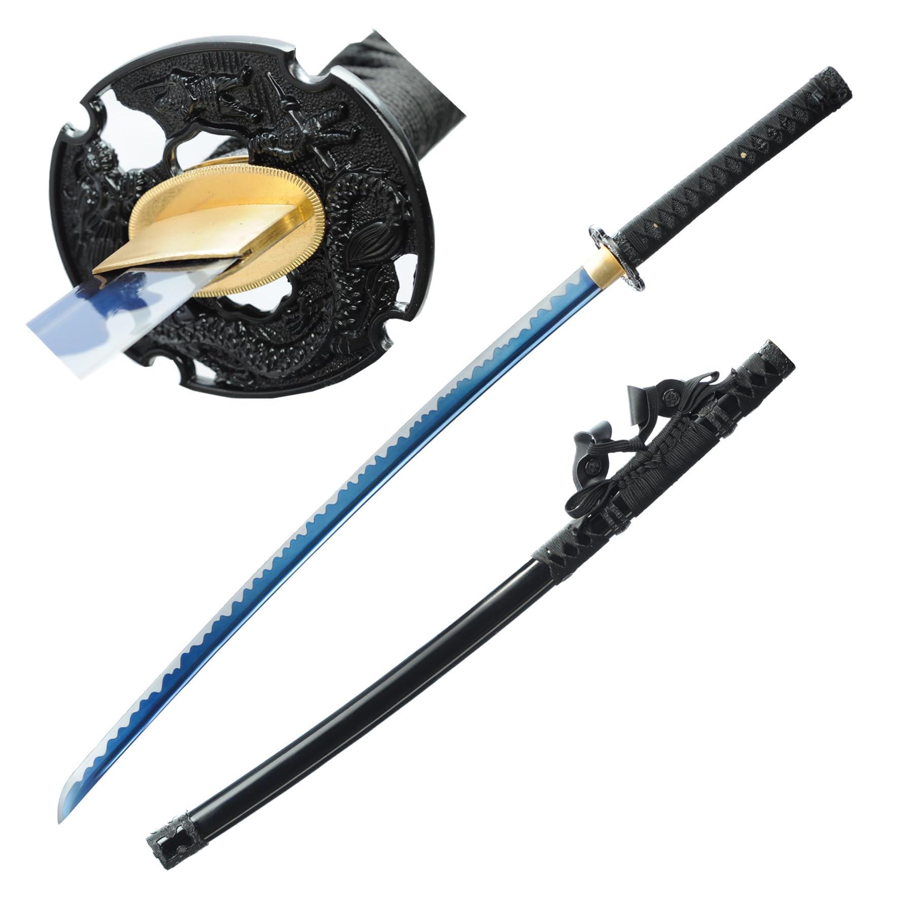 LQSMX sword 103cm Samurai-Schwert Katana/Scharf/Handgeschliffener hochmanganhaltiger Stahl/Sammelobjekt/Rollenspiel/Halloween/Kampfsportpraxis/Geschenk (Katana 2)