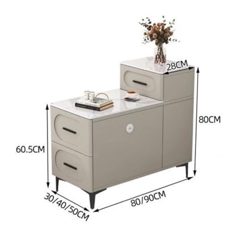 FUHAI-666 Sofa Sideboard Rockboard Sideboard Wohnzimmer Speisekammer Schrank Haushalt Moderne Einfache Tee Tisch Lagerschrank(Grigio,90x50x85cm)