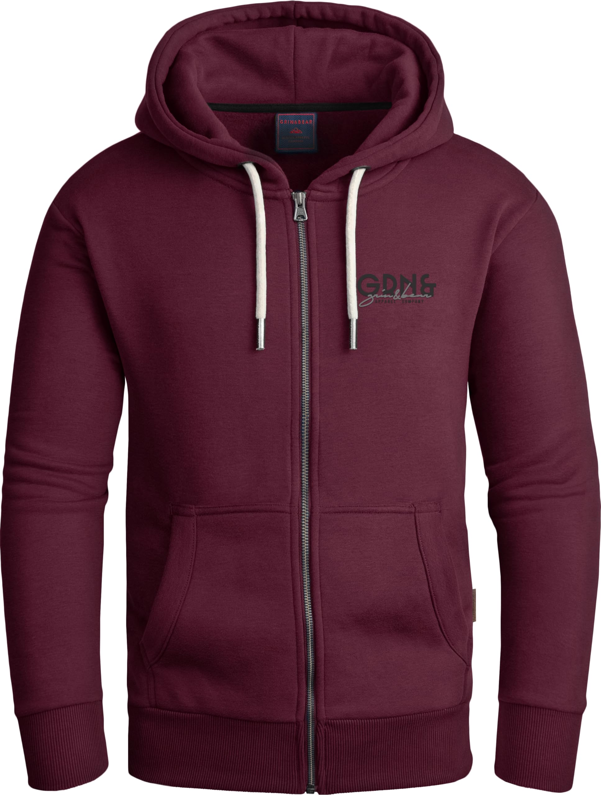 Grin&Bear Hoodie Herren Hoodie Sweatjacke GEC608 Burgund L