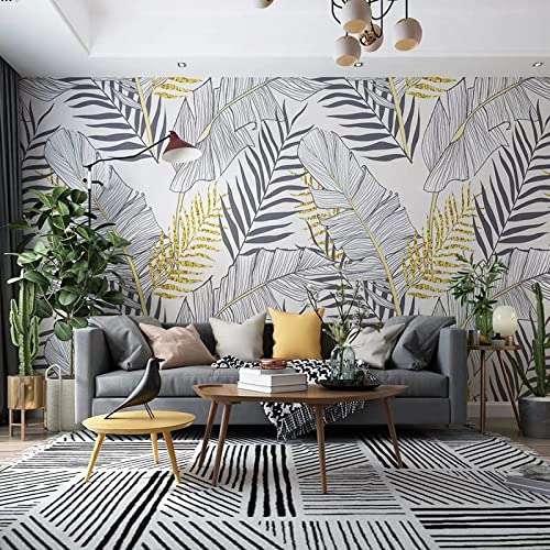 Bananenblatt Tapete Palme Tropische Pflanze Hintergrund Wandbild Heimtextilien 3D Fototapete 3d Tapete Vlies Effekt TV Die Fototapete Wandbild Wohnzimmer Schlafzimmer-400cm×280cm