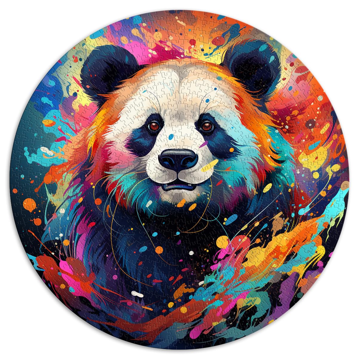 Puzzles Geschenk Bunter Tierpanda 1000-teiliges Puzzle für Erwachsene 26,5x26,5 Zoll Puzzle Mitmachspiel als Geschenk für die ganze Familie und die