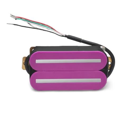 E-Gitarre Humbucker Dual Coil Dual Rail Gitarrensteg-Tonabnehmer Mit 57 Mm Stahlstange, Schwarz, Weiß, Grün e gitarren tonabnehmer (Color : Purple)