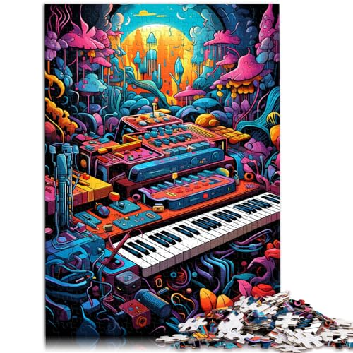 Puzzle, farbige elektronische Tastatur, 1000 Teile, Holzpuzzle, Spaß für zu Hause, Aktivitäten, Geburtstagsgeschenk, Reisegeschenk, 1000 Teile (50 x 75 cm)