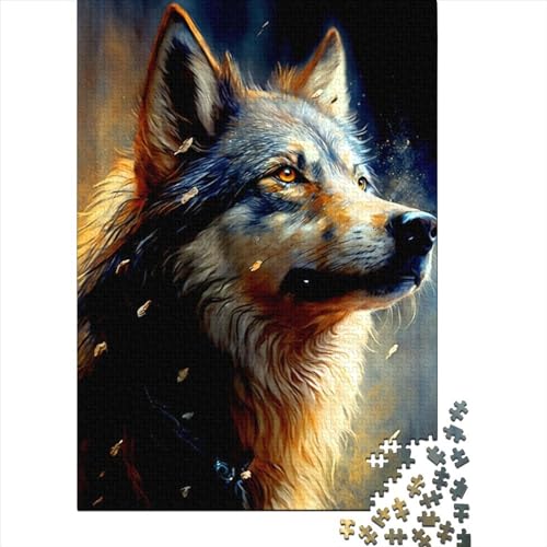 Schwierige, anspruchsvolle Puzzles, 1000-teiliges Wolf-Holzpuzzle für Erwachsene. Das Puzzle eignet ganze Familie und die (29,53 x 19,69 Zoll)