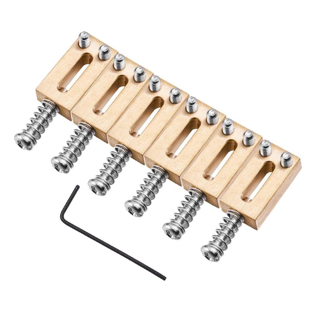 6Pcs 10.5mm Gitarre Brücke Sättel Messing Tremolo Brücken E-Gitarre Brücke Sättel Gitarre Teile Ersatz Langlebige Gitarre Saiten