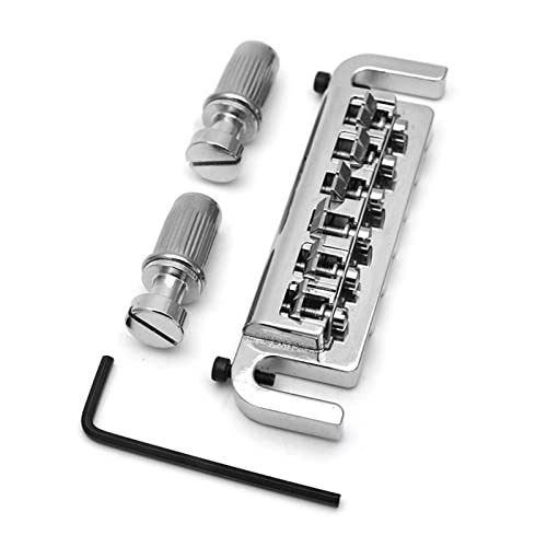 Intonatable Combo Guitar Bridge-Rückenstück für Festkörper-E-Gitarren-Chrom/Schwarz Gitarrebrücke(Chrome)