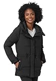 MARIKOO Damen Winter Jacke gesteppte Winterjacke Stepp warm B947 [B947-Akum-Schwarz-Gr.L]