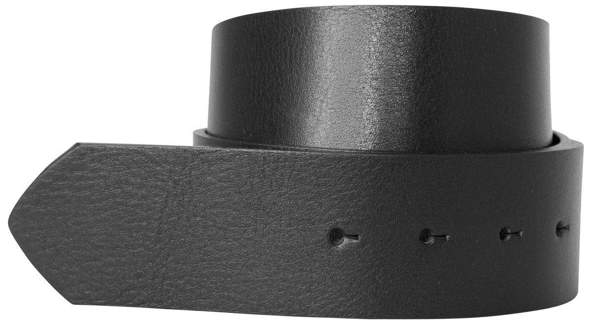 BELTINGER Wechselgürtel aus Vollrindleder ohne Schnalle 5 cm | Druckknopf-Gürtel für Damen Herren 50mm | Breiter Leder-Gürtel | Schwarz 90cm