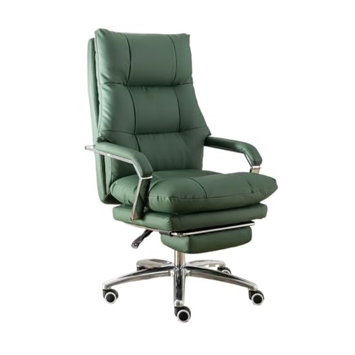 Bürostuhl Ergonomischer Luxuriöser Bürostuhl, ergonomischer Computerstuhl mit Liegefunktion, bequemer Sofastuhl for die Mittagspause, kann angehoben und gedreht werden Schreibtischstuhl(Green)