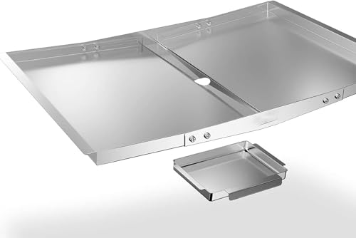 Ersatz für Grill-Tropfpfannen, 24" - 30" verstellbare Fettauffangschale mit Auffangwanne, Edelstahl-Grill-Auffangschale für den Außenbereich, verstellbare Fettauffangschale