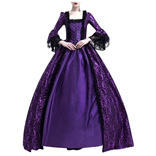 Kleid Mittelalter Damen Halloween Festlich Cosplay Karneval Halloween Kostüm Halloween Front Lace Up Kostüme Mittelalter Faire Gothic Kleid Steampunk Spitzenkleid Ärmellose High-Low Saum Gothic K