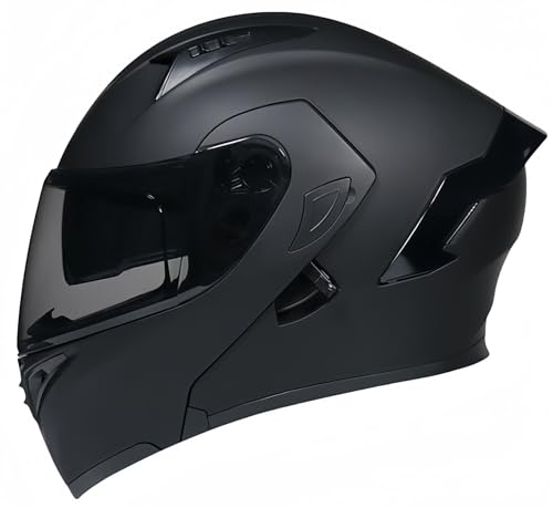 Modularer Integralhelm Für Motorräder, Hochklappbarer Motorradhelm, ECE-Zugelassener Doppel-Integralvisierhelm Für Herren Und Damen, Roller-Motorradhelm Für Erwachsene J,L56-57CM