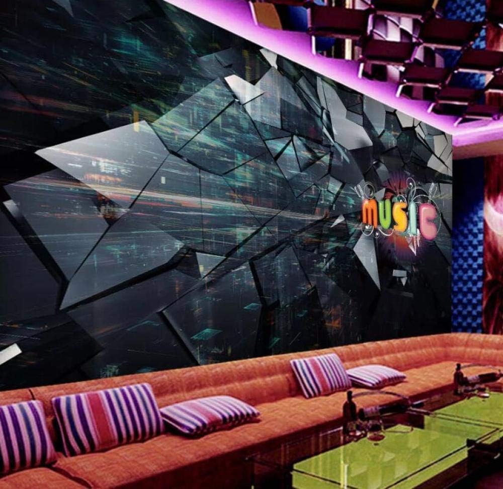 Musik Rissige Wand 3D Tapete Poster Restaurant Schlafzimmer Wohnzimmer Sofa TV Dekorative Wand-400cm×280cm