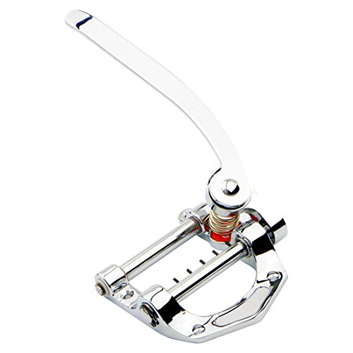 Glakyur Vibrato Saitenhalter Tremolo Flat Top Body Tremolo Unit Vibrato Steg für Tele, SG, LP, etc. E-Gitarren (Silber)