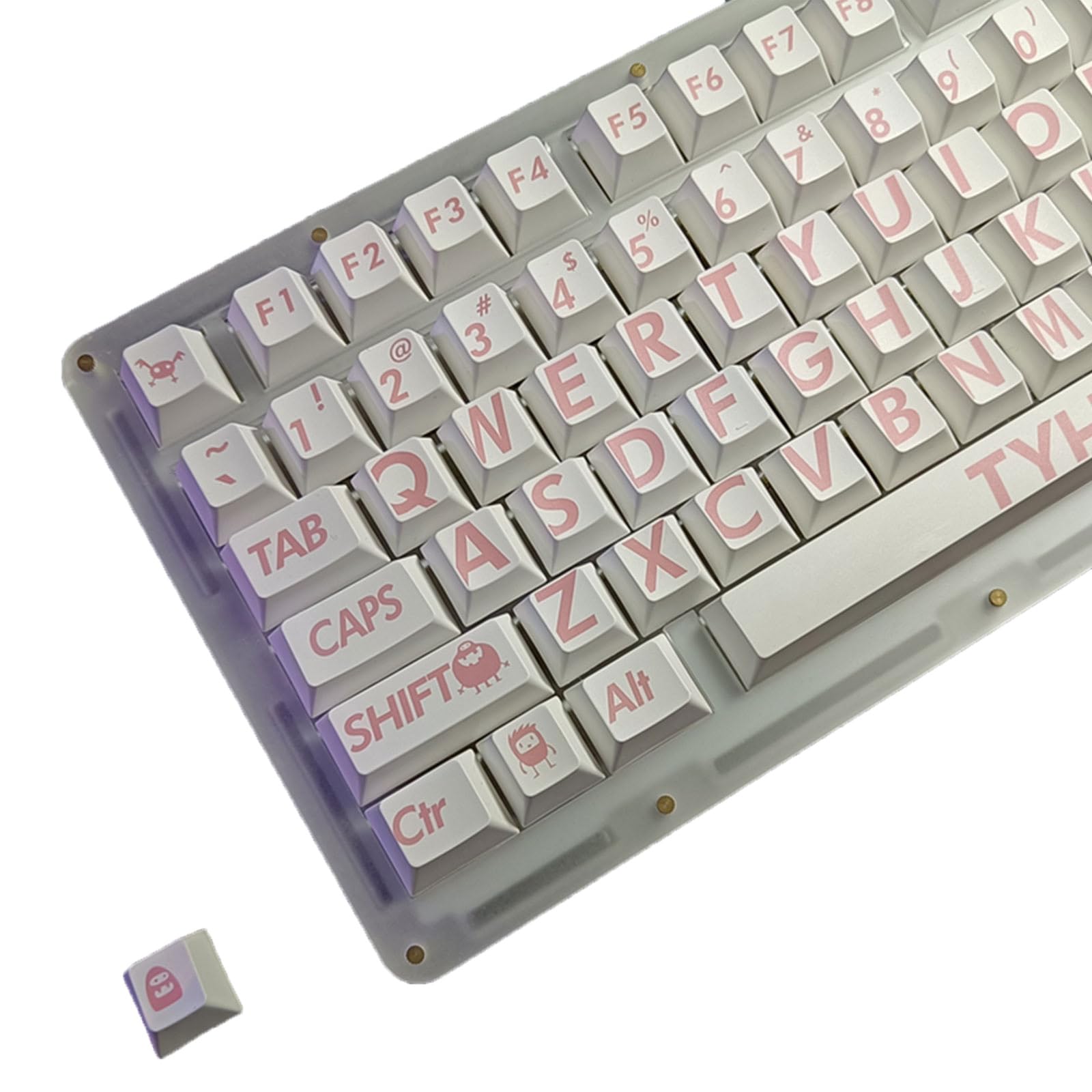 132 Tasten Großbuchstaben Tastenkappen für MX Switch Mechanische Tastatur Profil PBT Tastenkappen Farbsublimation Tastenkappen