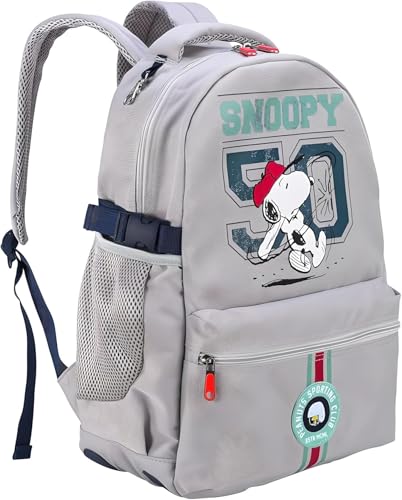 TDL Snoopy Peanuts Deluxe Rucksack mit gepolsterten Trägern, grau, L