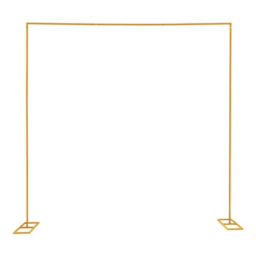 3x3M Golden Metall Bogengestell, Hochzeit Bogen Stand mit Basen, Quadrat Hochzeitsbogen Blumenbogen Dekor, Abnehmbares, Tragfähigkeit 10kg, für Hochzeiten Quinceaneras Party Event Dekoration (Gold)