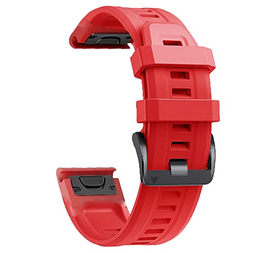 OPKDE Uhrenarmband für Garmin Fenix 7S 6S 6SPro 5S 5SPlus, 20 mm, Silikon, Rotgold, Stahlschnalle, Schnellverschluss, Easyfit-Armband, For Fenix 5S, Achat