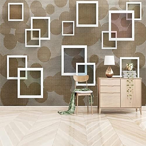 Geometrischer Kreis Fotorahmen Braunes Muster 3D Tapeten Wanddekoration Fototapete Sofas Wohnzimmer Wandbild Schlafzimmer-400cm×280cm