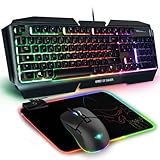 Spirit of Gamer - Ultimate 500 Gaming Pack RGB 3in1für PC/Xbox/Playstation - Gaming Tastatur Aluminum Anti-Ghosting, Gaming Maus 6400 DPI 7 Tasten - RGB Mouse Pad