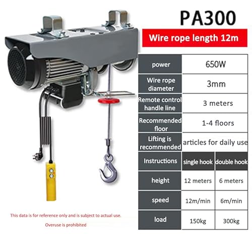 Mikro-Elektro-Hebezeug-Kran-Haushalts-Kleinaufzug-Hebezeug 1 Tonne / 0,5 t Winde-Dekorationskran,Lange Haltbarkeit(12M)