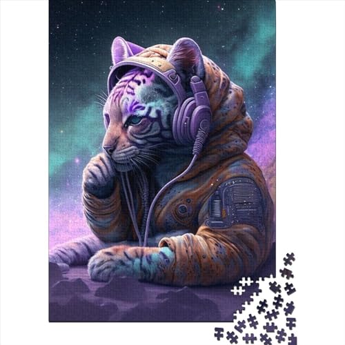 Puzzle mit 1000 großen Teilen für Erwachsene, Astronauten-Tiger-Puzzle für Erwachsene und Teenager, Lernspiele, Heimdekorationspuzzle. 75 x 50 cm