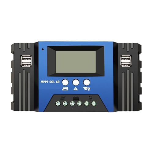 Solarregler, 100A/60A/50A/40A/30A 12V/24V Auto Solar Laderegler MPPT Controller LCD Dual USB Ausgang Solar Panel PV Regler(40A)