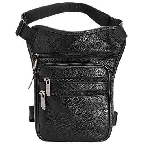 Motorrad Beintasche Männer Drop Beinbeutel Taille Tasche Crossbody Fanny Pack Gürtel Hüfte Bum Travel Riding Motorrad Messenger Umhängetasche Motorrad Tasche Bein(Noir)