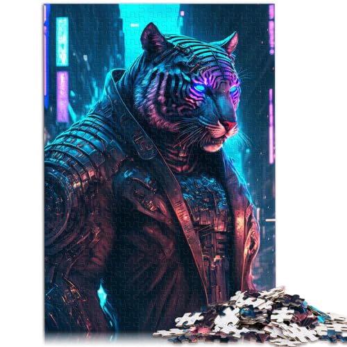 Puzzlespiel „Tiger Man“, schwierige und anspruchsvolle Puzzles, 1000-teiliges Holzpuzzle, eignet ganze Familie und ist mit 1000 Teilen (50 x 75 cm)