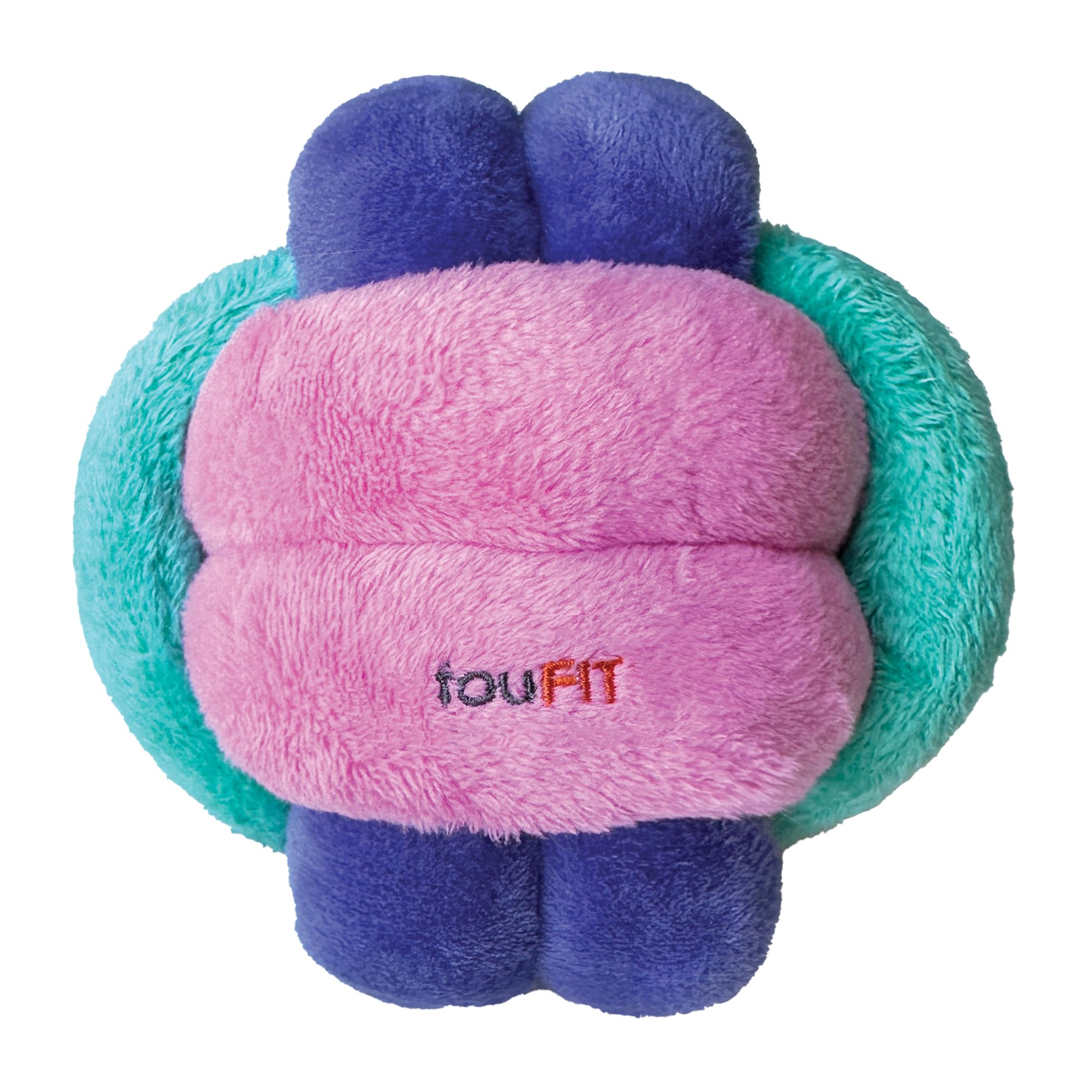 fouFit FouFouBrands Hide n Seek Schnüffelball mit Knotenmuster, Leckerli-Dosierspielzeug für Hunde, Rosa, Grün, Lila, Größe L