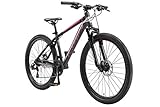 BIKESTAR Hardtail Aluminium Mountainbike Shimano 21 Gang Schaltung, Scheibenbremse 26 Zoll Reifen | 16 Zoll Rahmen Alu MTB | Schwarz Pink