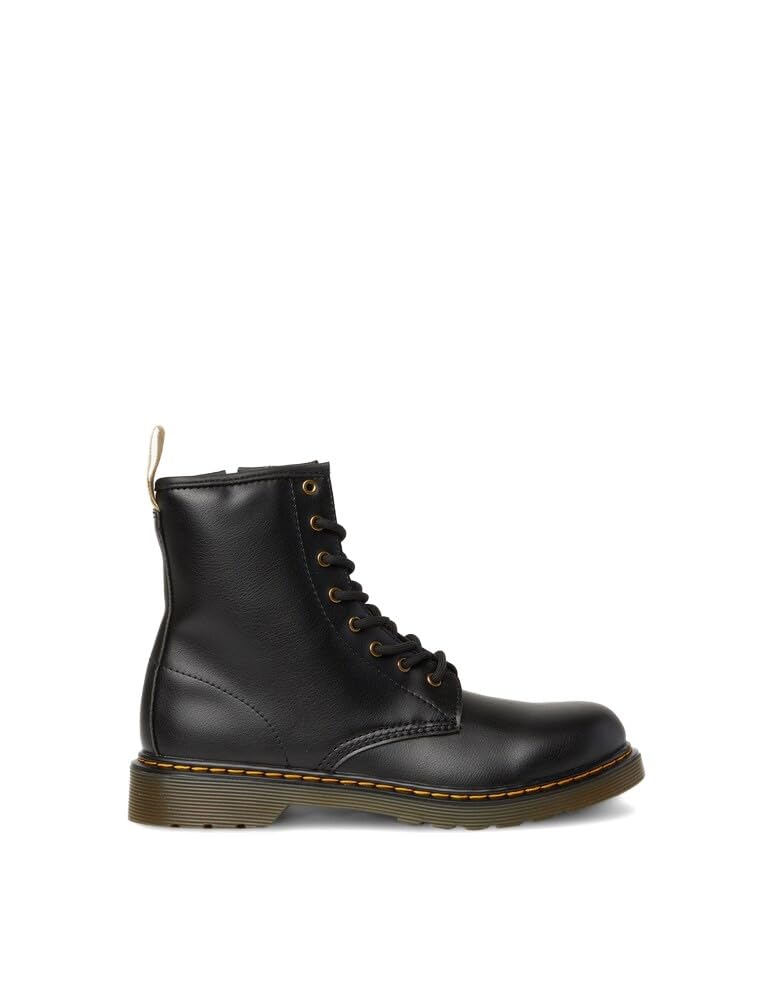 DR. MARTENS 1460 Vegan Y Boots, Black/Gunmetal Tumbled Pull Up, 21.5 EU