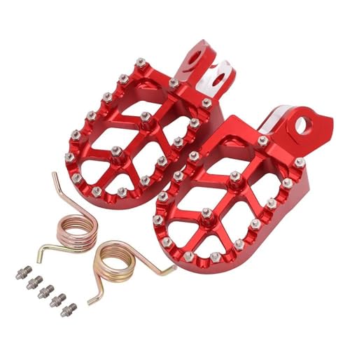 Motorrad Fußrasten Sets Für Suzuki Für RMZ250 RMZ450 RMZ 250 450Z 2010-2018 Off-Road Dirt Motorrad CNC Aluminium Fußrasten Stützen Pedal Fußrasten Fußstützen Fußrasten(Red)