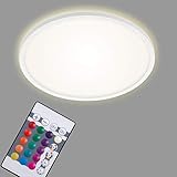 BRILONER Leuchten - LED Panel, Deckenleuchte dimmbar, Deckenlampe, RGB, Farbsteuerung, Backlight, inkl. Fernbedienung, 22 Watt, 2.700 Lumen, 4.000 Kelvin, Weiß, Ø 42cm