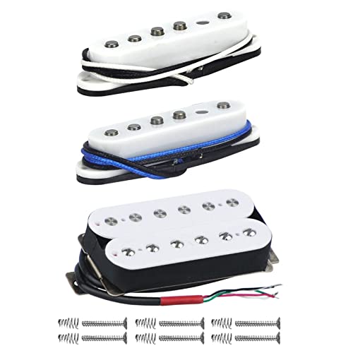 ZENGXUE Vintage Alnico 5 Gitarre Pickup Set Single Coil & Humbucker Pickup Neckmonddle/Bridge Für E-Gitarre Partswhite Humbucker Tonabnehmer Set