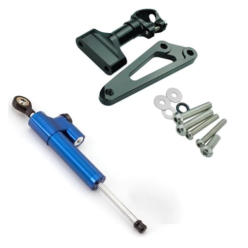 Dämpfer Lenkungsstabilisator Lenkungsdämpfer Motorrad Stabilisieren Dämpfer Halterung Montage Kit Für CB600F Hornet 2007-2016 CNC-Halterung(Blue)