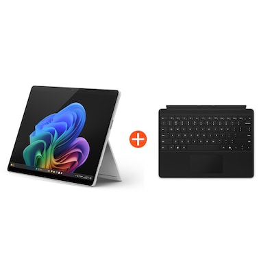 Microsoft Surface Pro (11. Generation) 13" OLED 2in1 Platin Snapdragon® X Elite 16GB RAM 512GB SSD Win11 ZIA-00004 inkl. Schwarzes Keyboard