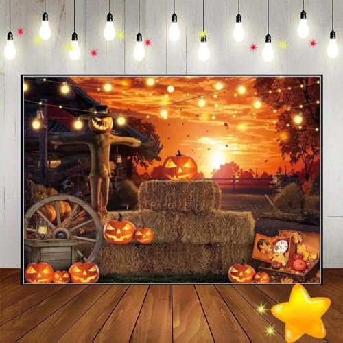 Halloween Gruselig Hintergrund Baby Dusche Banner Foto Kobold Geburtstag Dekoration Magie Hexen Kuste Hintergrund Friedhof Vollmond 210X150cm