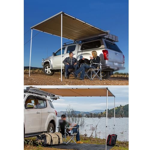 Outdoor-Auto-Overlanding-Markise, ausziehbare Fahrzeug-Sonnenschutz, wasserdichter Dachträger, LKW-Seitenmarkise, Unterstand, SUV-Überdachung, Campingzelt (Hardware im Lieferumfang enthalten)