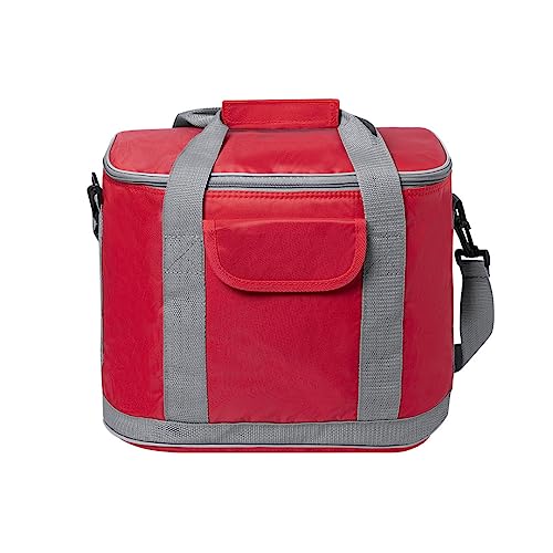 Grosse Kühltasche Picknicktasche Lunchtasche Thermotasche Isoliertasche PEVA isothermischer Innenraum für Lebensmitteltransport (Rot)