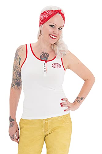 Queen Kerosin Damen Speedway T Shirt, Offwhite, XS EU