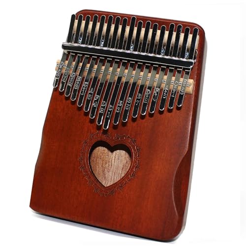 Kalimba Daumenklavier Mahagoni Herz 17-Tasten Daumen Klavier Liebe Instrument Professionelle Tragbare Anfänger Daumen Klavier Chromatische Skala (Color : 3/4)