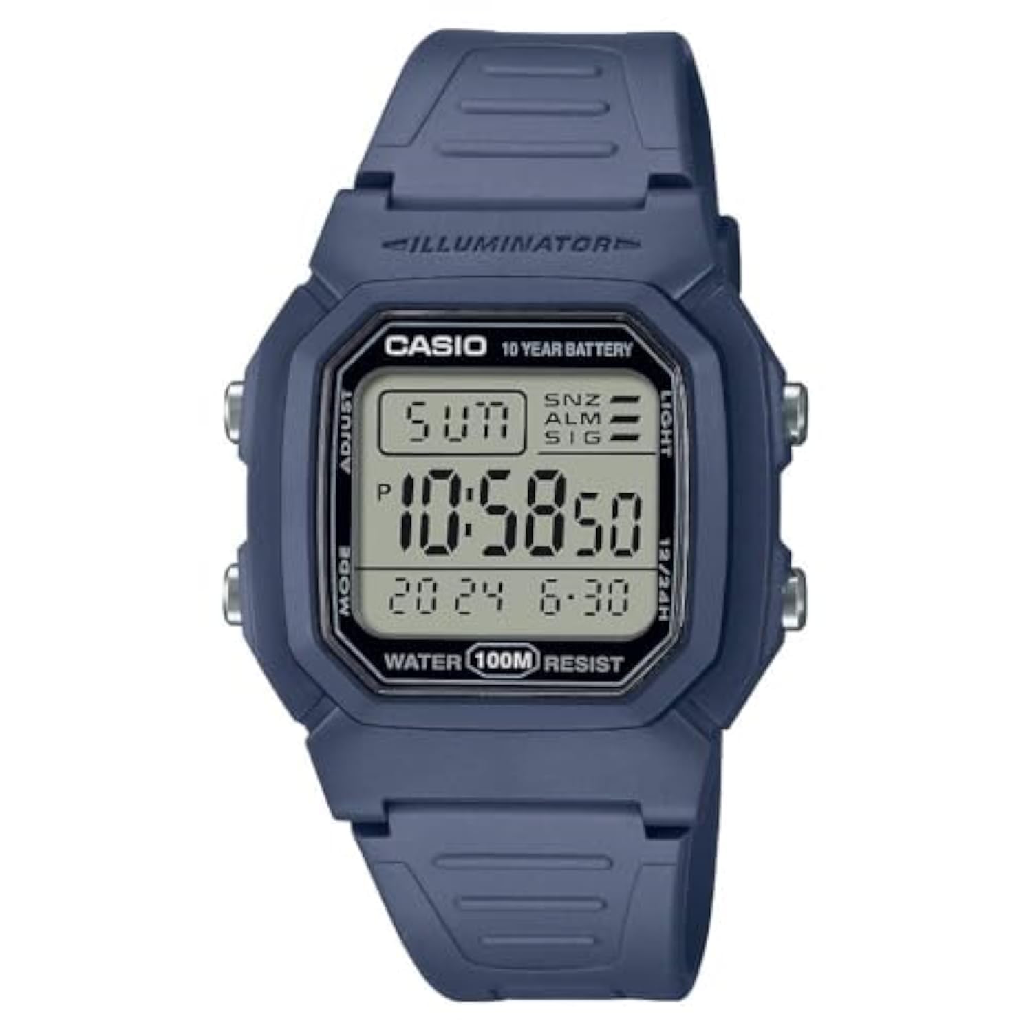 Casio Digitales schwarzes Zifferblatt für Jugendliche, Unisex, W-800H-2AVDF (D333), Schwarz, Modern