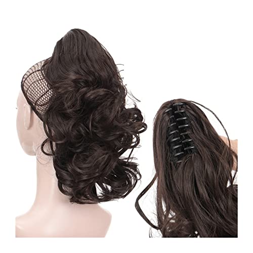 Ponytail Extension/Haarteil Erweiterungen for den täglichen Gebrauch, Party, gefälschte Pferdeschwanz-Haarteile, kurze gewellte Pferdeschwanz-Verlängerungen, synthetischer Pferdeschwanz for Frauen, mi